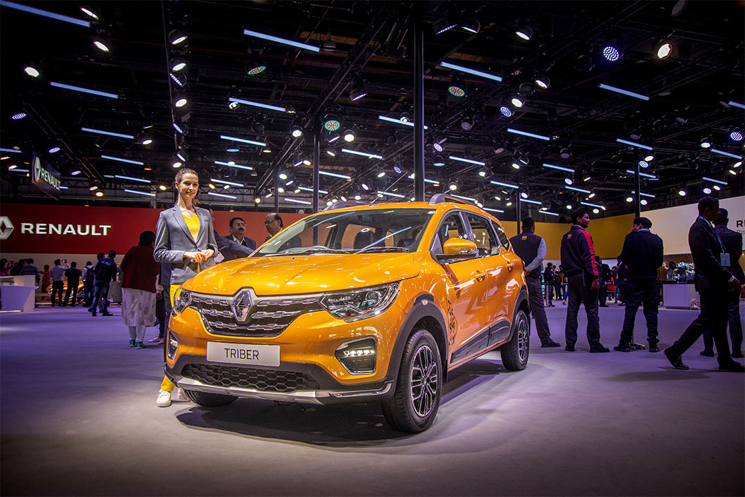The Renault Triber showcased at 2020 Auto Expo