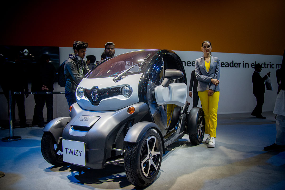 The Renault Twizy EV at the 2020 Indian Auto Expo